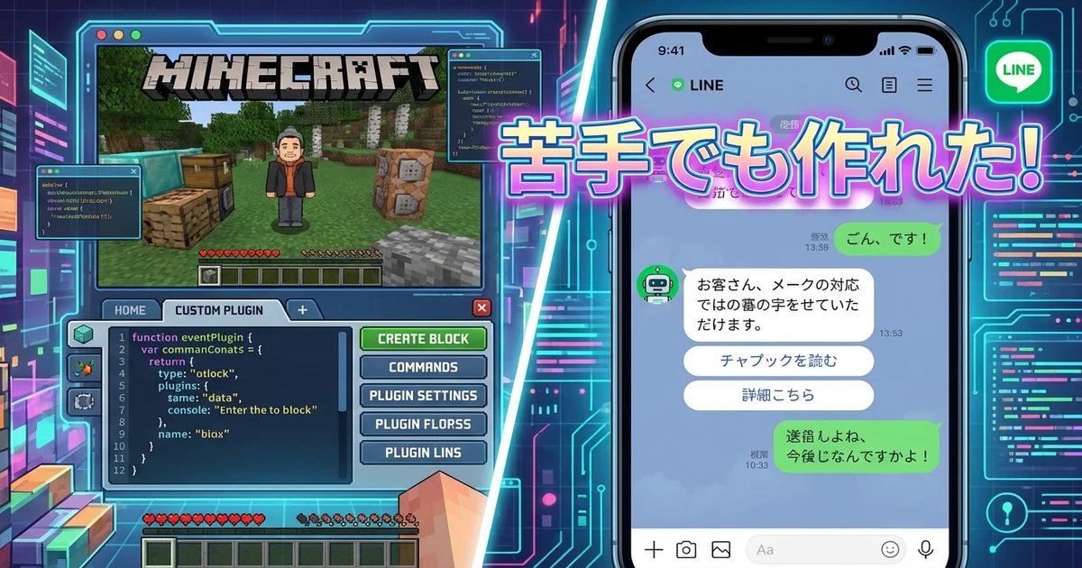 琢己が作ったマイクラプラグインとLINEアプリ